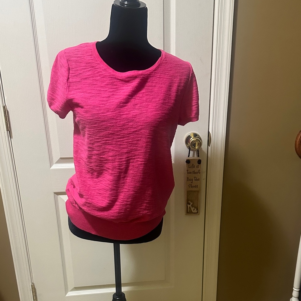 LOFT Vibrant Pink Short Sleeve Tee